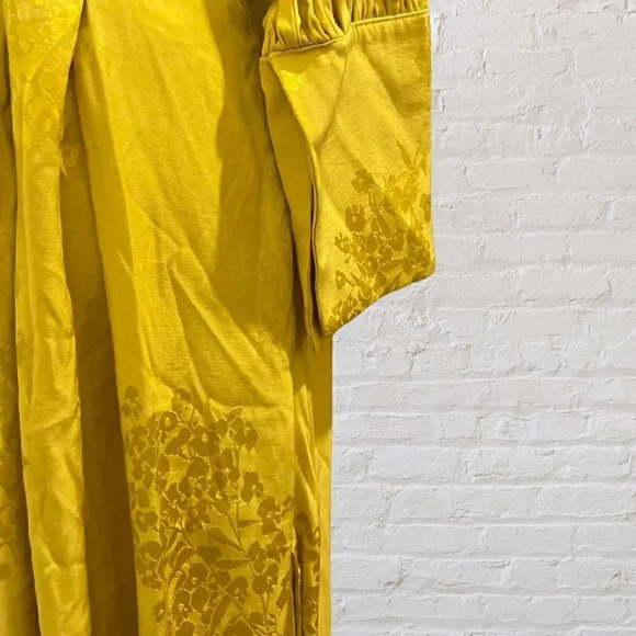 Bershka Floral Woven Over Jacket, Size M-L and Matching Pants, Size M in Yellow​ - Picture 7 of 16